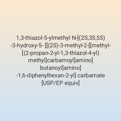 1,3-thiazol-5-ylmethyl N-[(2S,3S,5S)-3-hydroxy-5-[[(2S)-3-methyl-2-[[methyl-[(2-propan-2-yl-1,3-thiazol-4-yl)methyl]carbamoyl]amino]butanoyl]amino]-1,6-diphenylhexan-2-yl]carbamate [USP/EP equiv]